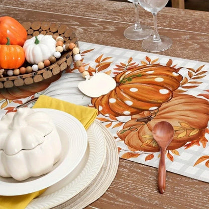 Harvest Polka Dot Pumpkin Table Runner
