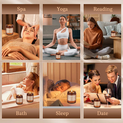Autumn Luxe Aromatherapy Candle – Hand-Poured Soy in Coffee, Lemon, Wood & Lavender Scents