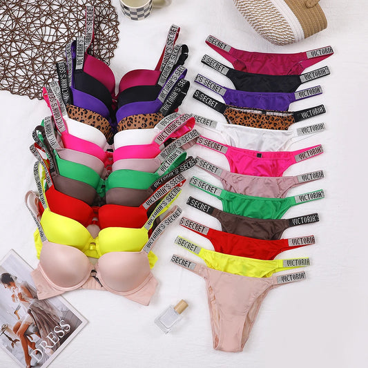 Classic Women's Fashion Lingerie Set Sexy Breathable Soft Versatile Shapewear Victoria's Secret Sexy Lingerie Bra and Panty Set