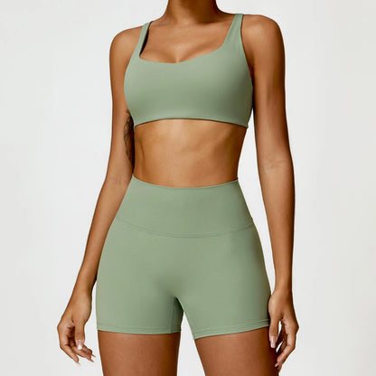 Premium 2-Piece Seamless Yoga Set – Long Sleeve Crop Top & High-Waist Leggings