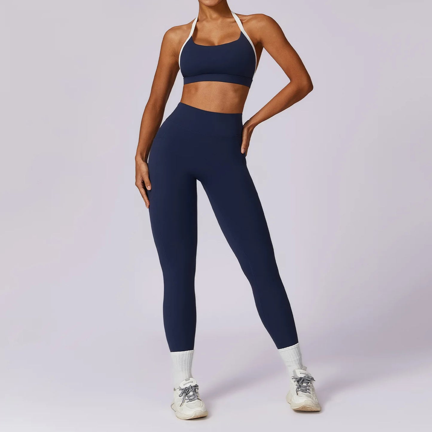 Fit & Fierce 2-Piece Yoga Set: Long Sleeve Crop Top + High-Waist Leggings