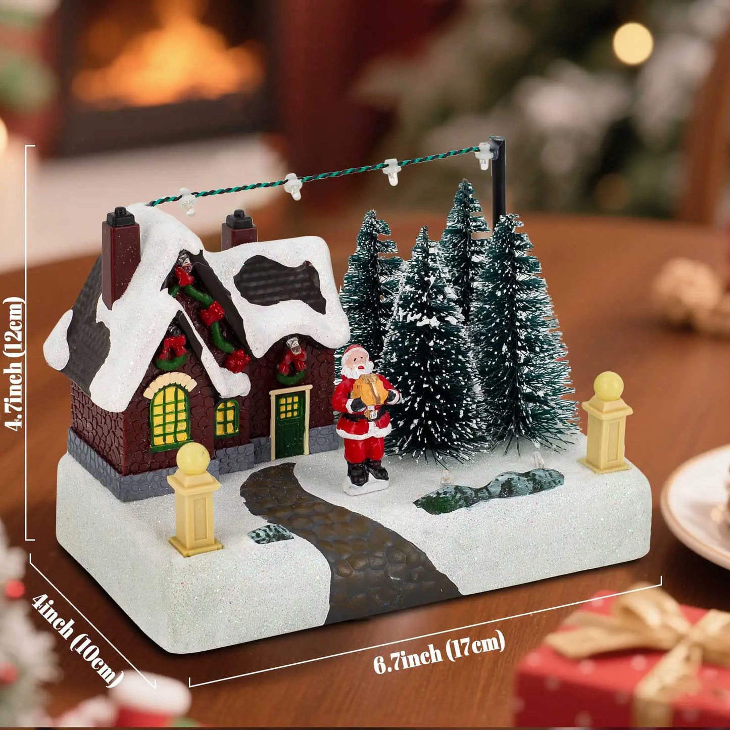 Holiday Glow™ Light-Up Christmas Village House – Snowy LED Mini Home Décor