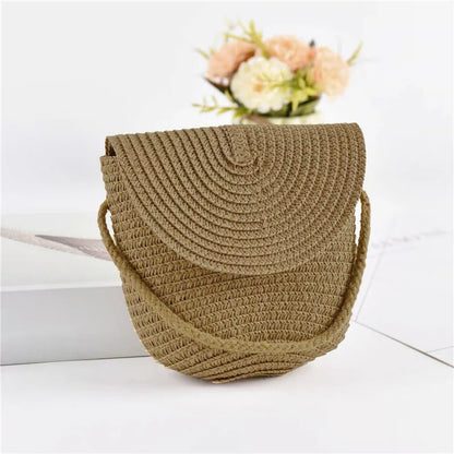 Coastal Woven Tote Bag – Summer Straw Shoulder Bag