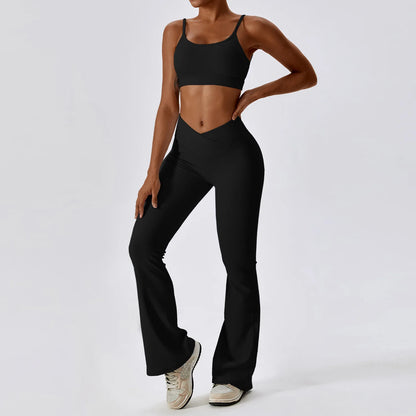 EmpowerFit 2-Piece Seamless Yoga Set: High-Waist Leggings & Push-Up Sports Bra