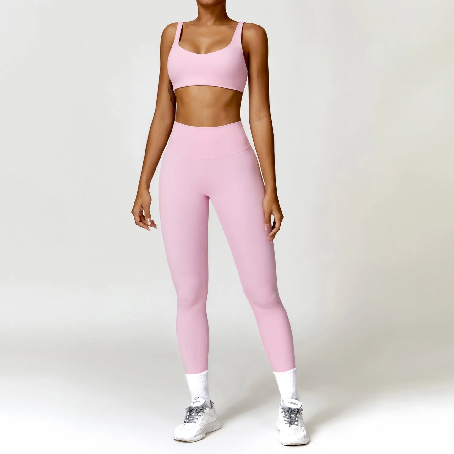 Premium 2-Piece Seamless Yoga Set – Long Sleeve Crop Top & High-Waist Leggings