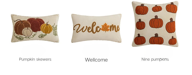 Cozy Luxe Fall Pillow Covers – Velvet Pumpkins, Autumn Embroidery & Seasonal Home Décor