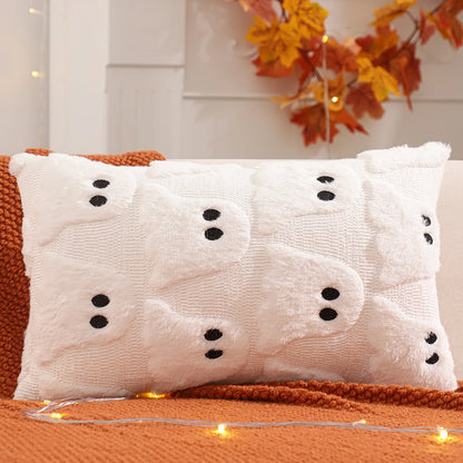 Pumpkin Glow Plush Pillow Cover – Autumn Harvest Edition