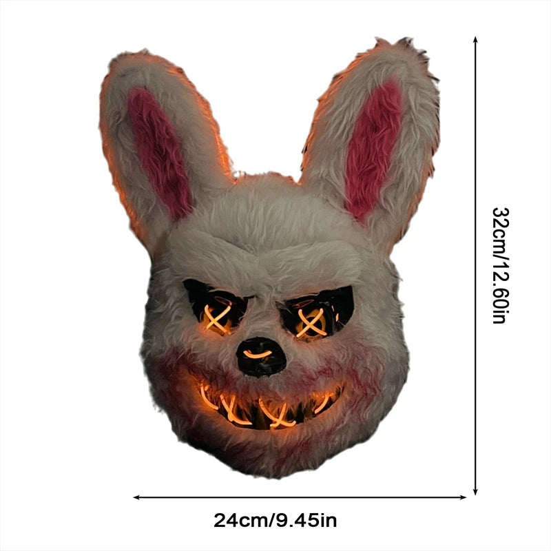 LED Horror Mask – Rabbit & Bear Light-Up Halloween Costume Props