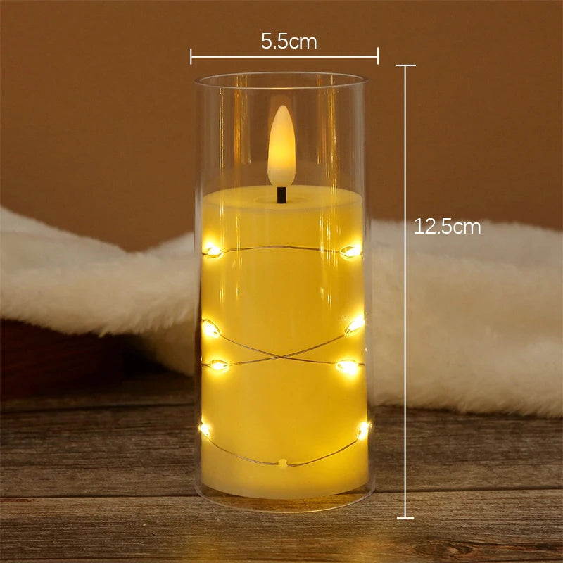 Autumn Glow Flameless LED Candle Set – Star String Lights for Cozy Fall Nights & Festive Décor
