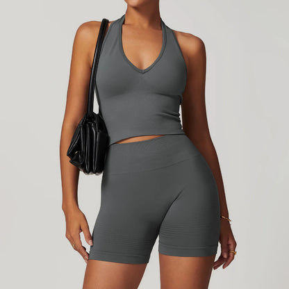 Seamless Confidence: 2-Piece Yoga & Fitness Set for Women - Sports Bra & Leggings