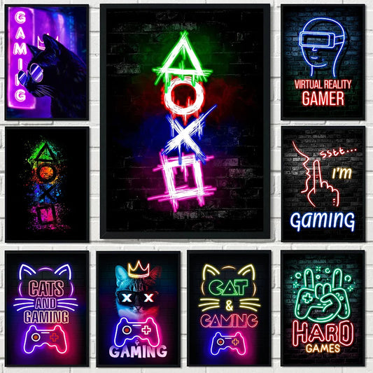 Gaming Controller Poster Modern Canvas Painting for Wall Art