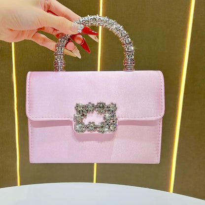 Luxe Crystal Handle Mini Bag – Elegant Statement Handbag