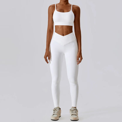 EmpowerFit 2-Piece Seamless Yoga Set: High-Waist Leggings & Push-Up Sports Bra
