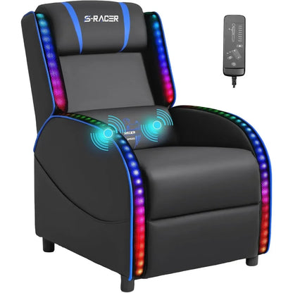 Ultimate LED Gaming Massage Recliner – Comfort Meets Style for Gamers & Home Theater Lovers!