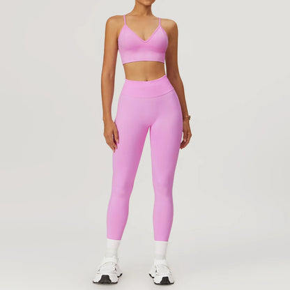 Fit & Fierce 2-Piece Yoga Set – Seamless Sports Bra & High-Waist Leggings for Maximum Comfort & Support