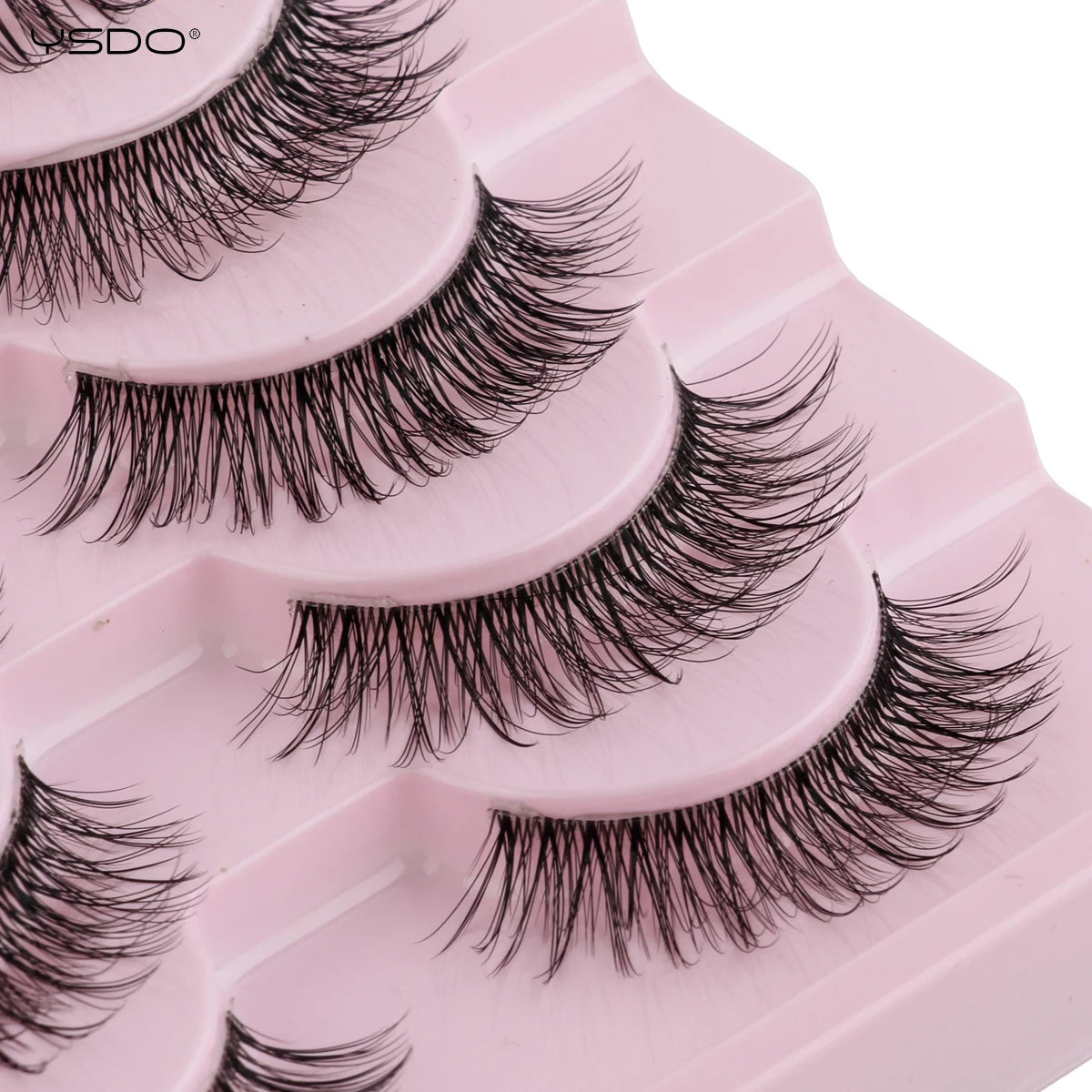 YSDO Half Lash Collection – 3 or 10 Pairs Natural Cat Eye 3D Faux Mink Lashes (Lightweight, Reusable, Soft Glam Finish)