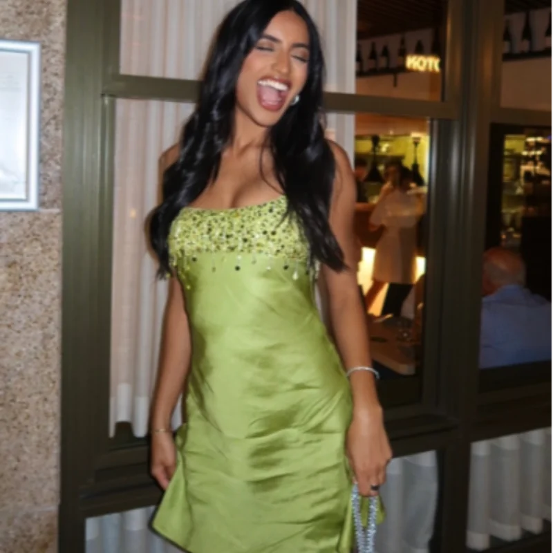 The Lime Light Dress – Sequin Mini Vacation Dress
