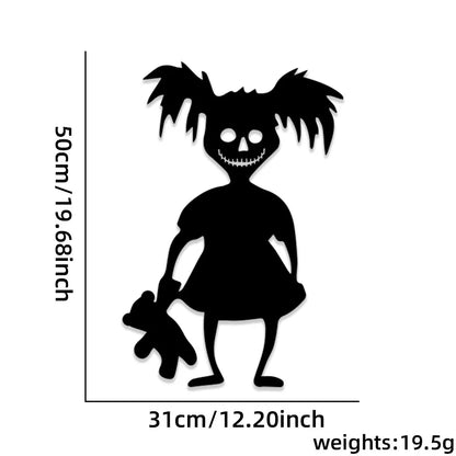 Haunted Shadows Halloween Door & Window Stickers – Skeleton, Witch, Pumpkin, and Ghost DIY Wall Decals for Spooky Home Decor