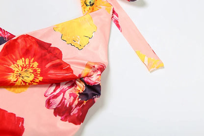 Tropical Bloom Halter Skirt Set