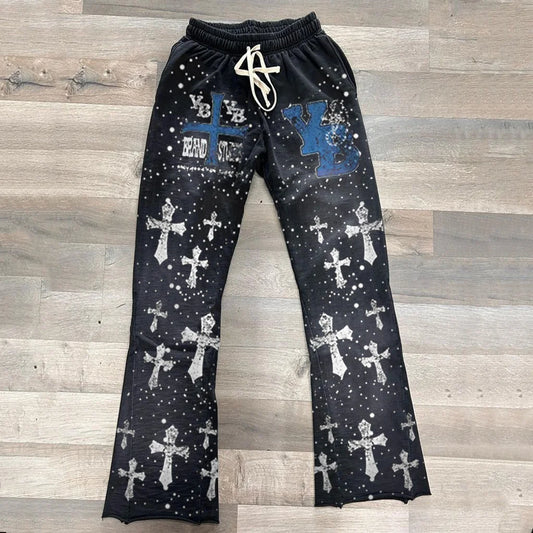 Y2K 3D Print Loose Trousers – Vintage Streetwear Sweatpants