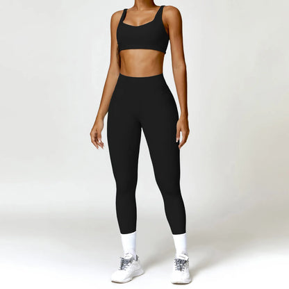 Premium 2-Piece Seamless Yoga Set – Long Sleeve Crop Top & High-Waist Leggings