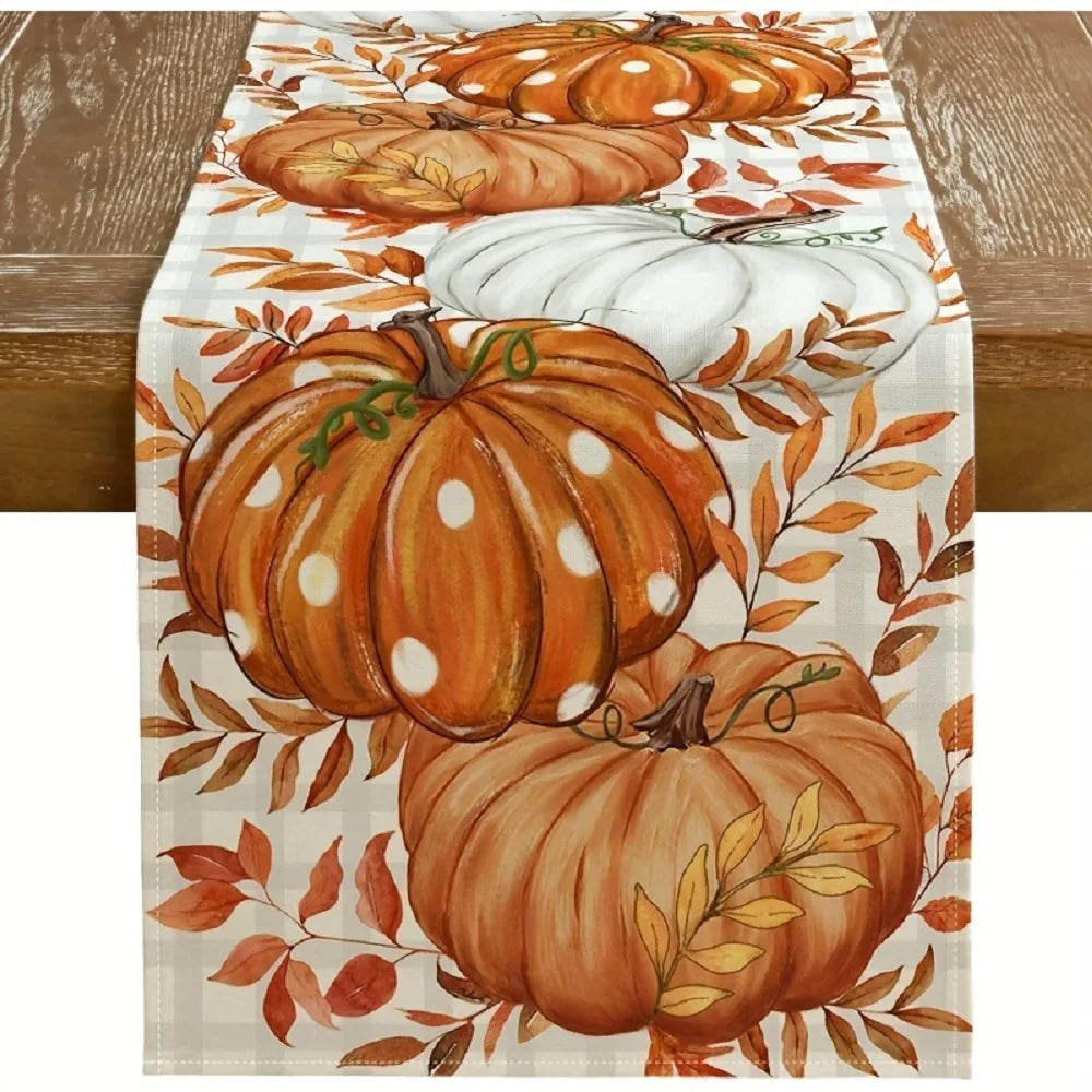 Harvest Polka Dot Pumpkin Table Runner