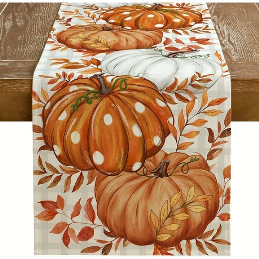 Harvest Polka Dot Pumpkin Table Runner