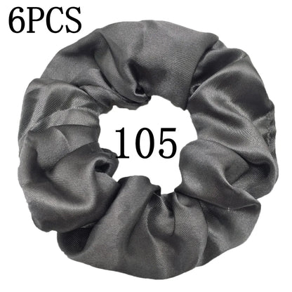6-Pack Luxury Satin Scrunchies — Soft Silk-Like Hair Ties for Everyday Beauty & Self-Care