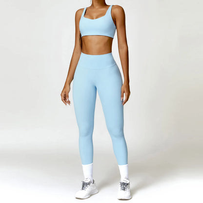 Premium 2-Piece Seamless Yoga Set – Long Sleeve Crop Top & High-Waist Leggings