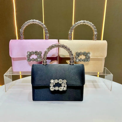 Luxe Crystal Handle Mini Bag – Elegant Statement Handbag