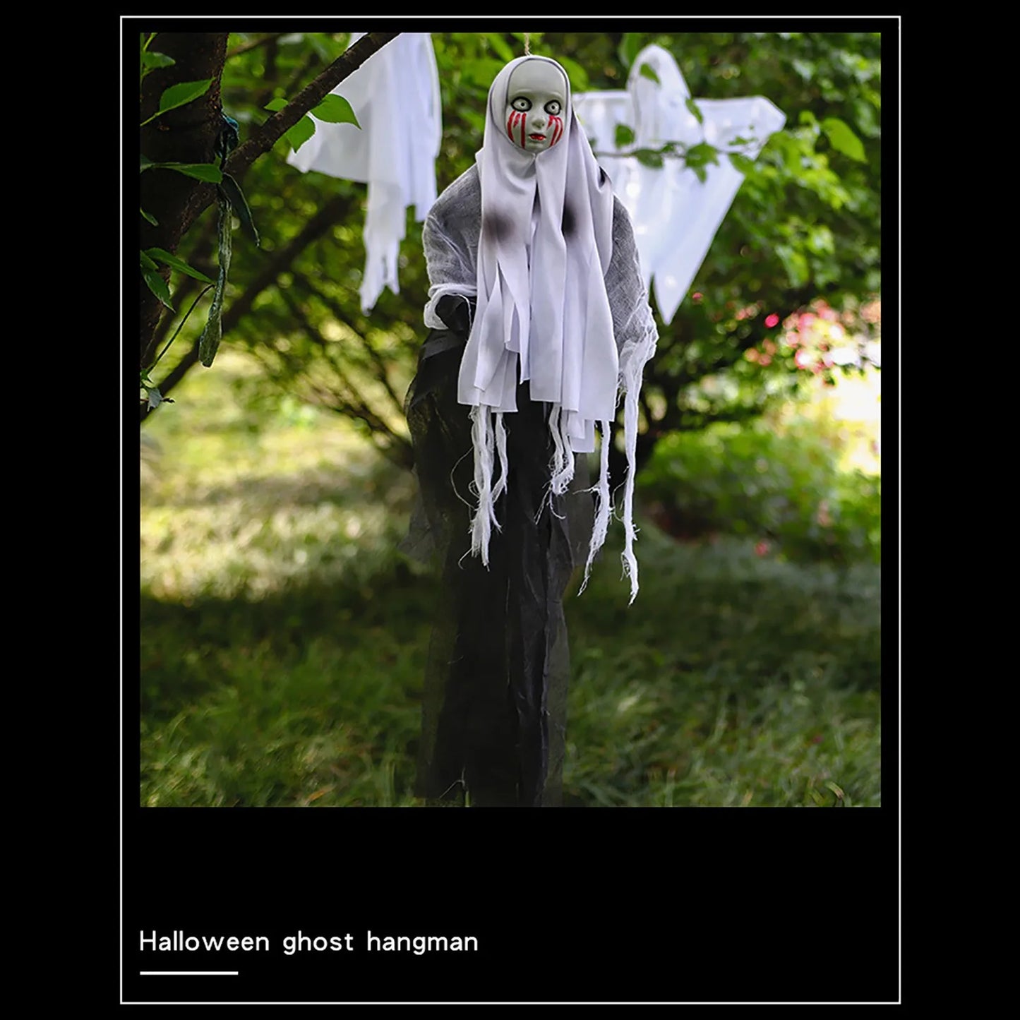 Halloween Hooded Female Skeleton Haunted House Hanging Ornament Halloween Scene Layout Decorations Festival Decorative Supplies