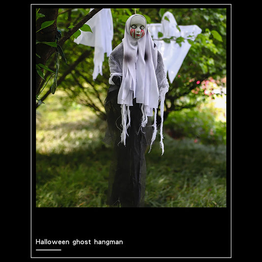 Halloween Hooded Female Skeleton Haunted House Hanging Ornament Halloween Scene Layout Decorations Festival Decorative Supplies