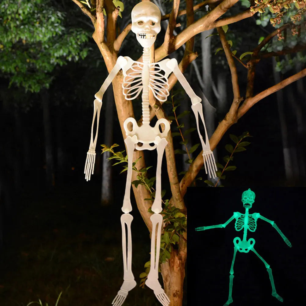 Glow-in-the-Dark Hanging Skeleton Décor – Spooky Halloween Yard & Party Decoration