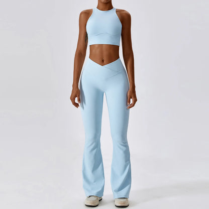 EmpowerFit 2-Piece Seamless Yoga Set: High-Waist Leggings & Push-Up Sports Bra