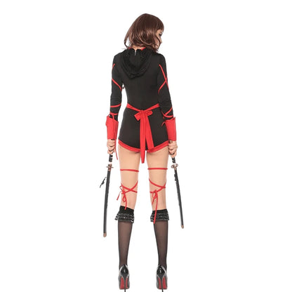 Shadow Slayer Ninja Set – Sexy Red or Blue Cosplay Jumpsuit with Belt Detail