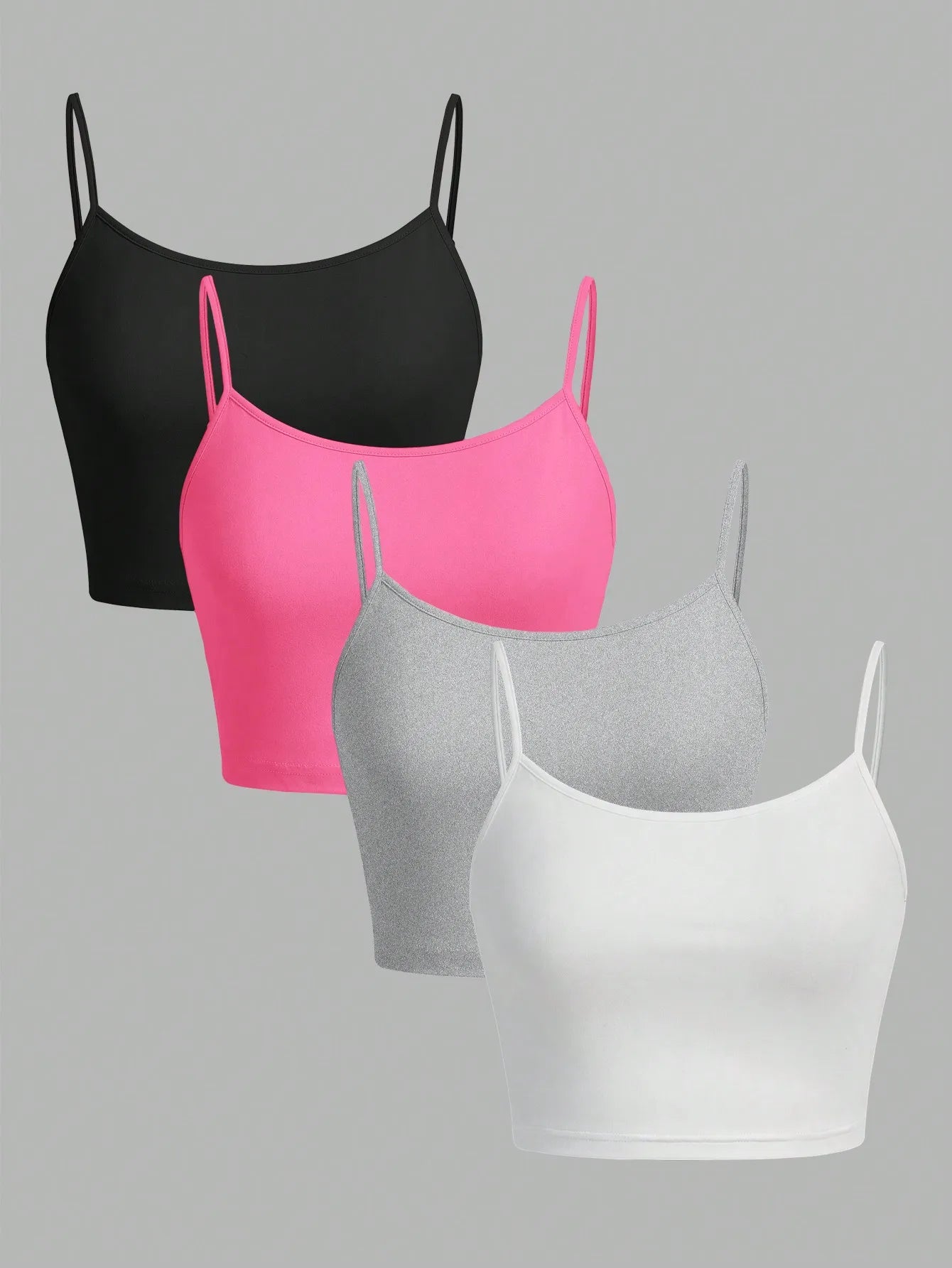 🔥 Soft & Sexy 4-Piece Cropped Tank Set – Adjustable & Comfy for Summer! ☀️💖