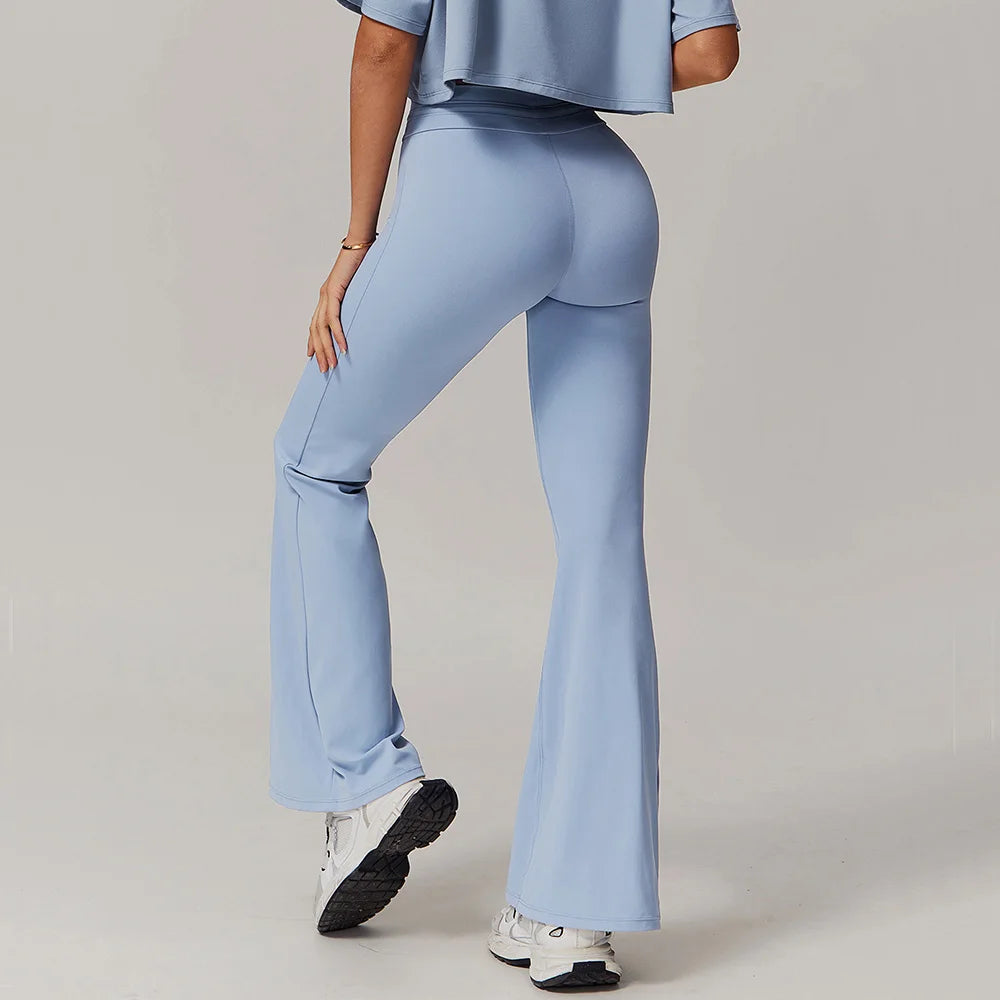 CurveFlow Flare Leggings – High Waist Bell-Bottom Yoga Pants for Gym, Chill & Everything In-Between