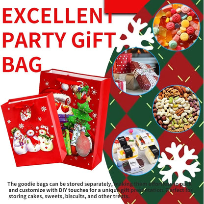 3D Christmas Gift Bags – Extra-Hard Cardstock Holiday Treat & Gift Boxes (Bulk Set)
