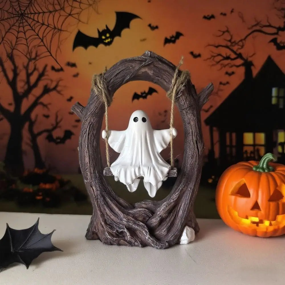 Halloween Themed Halloween Swing Ghost Ornament Handicraft Model Spooky Ghosts Decor Collectible Statue