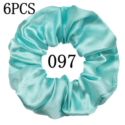 6-Pack Luxury Satin Scrunchies — Soft Silk-Like Hair Ties for Everyday Beauty & Self-Care
