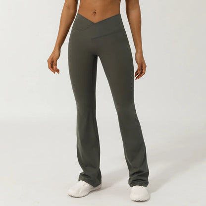 FlareFit Women's High-Waist Bell Bottom Yoga Pants – Quick-Dry Gym & Fitness Leggings