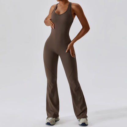PowerFit Women's 1-Piece Workout Bodysuit - Stretch Push-Up Gym & Yoga Romper