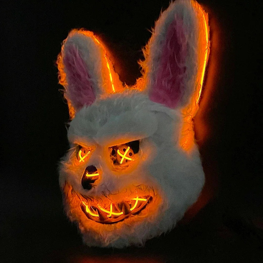 LED Horror Mask – Rabbit & Bear Light-Up Halloween Costume Props