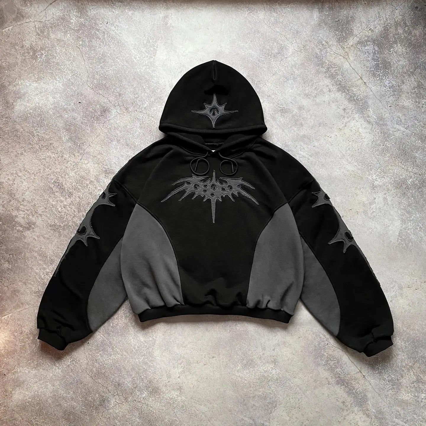 Flash Diamond Drip: Y2K Oversized Gothic Zip Hoodi