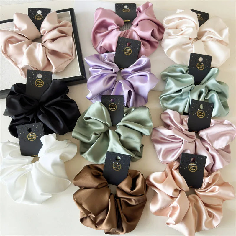 Luxury Satin Beauty Scrunchies — Soft Silk-Like Hair Ties for Everyday Glam