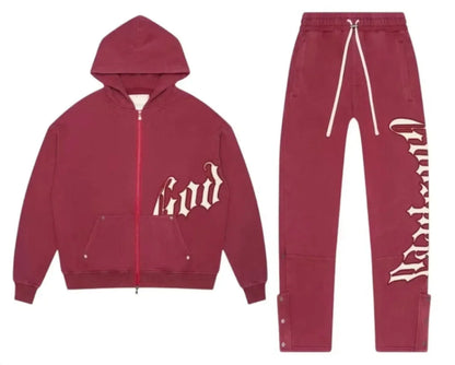 Harajuku Hip Hop Letter Embroidery High Quality Sportswear Set Y2k Zipper Hoodie Sweatpants 2-piece Set Tracksuit Jogger Suit