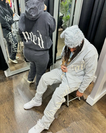 Harajuku Hip Hop Letter Embroidery High Quality Sportswear Set Y2k Zipper Hoodie Sweatpants 2-piece Set Tracksuit Jogger Suit