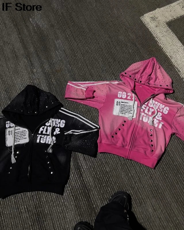Retro Y2K Patchwork Hoodie & Sweatpants Set – Unisex Streetwear Vibes
