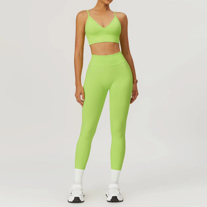 Fit & Fierce 2-Piece Yoga Set – Seamless Sports Bra & High-Waist Leggings for Maximum Comfort & Support