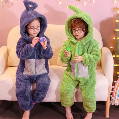 ✨ Colorful Teletubbies Halloween Costume Set – Fun Unisex Cosplay Outfit for Adults & Kids